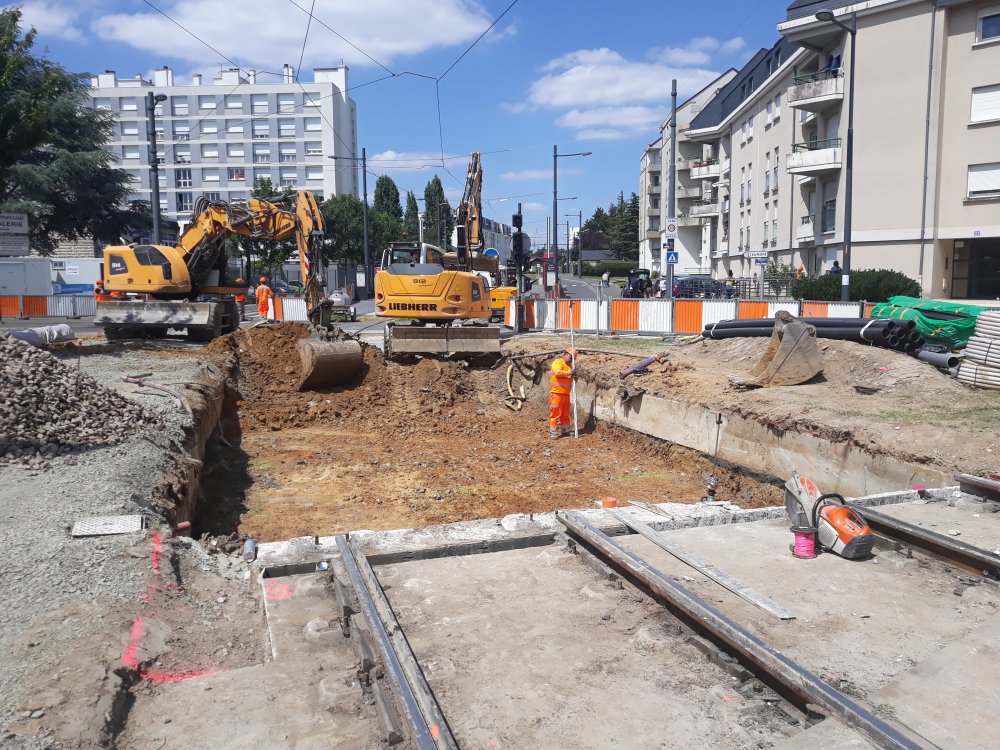 Tram de Tours - Réfection d'un affaissement de plateforme - 2017-2018