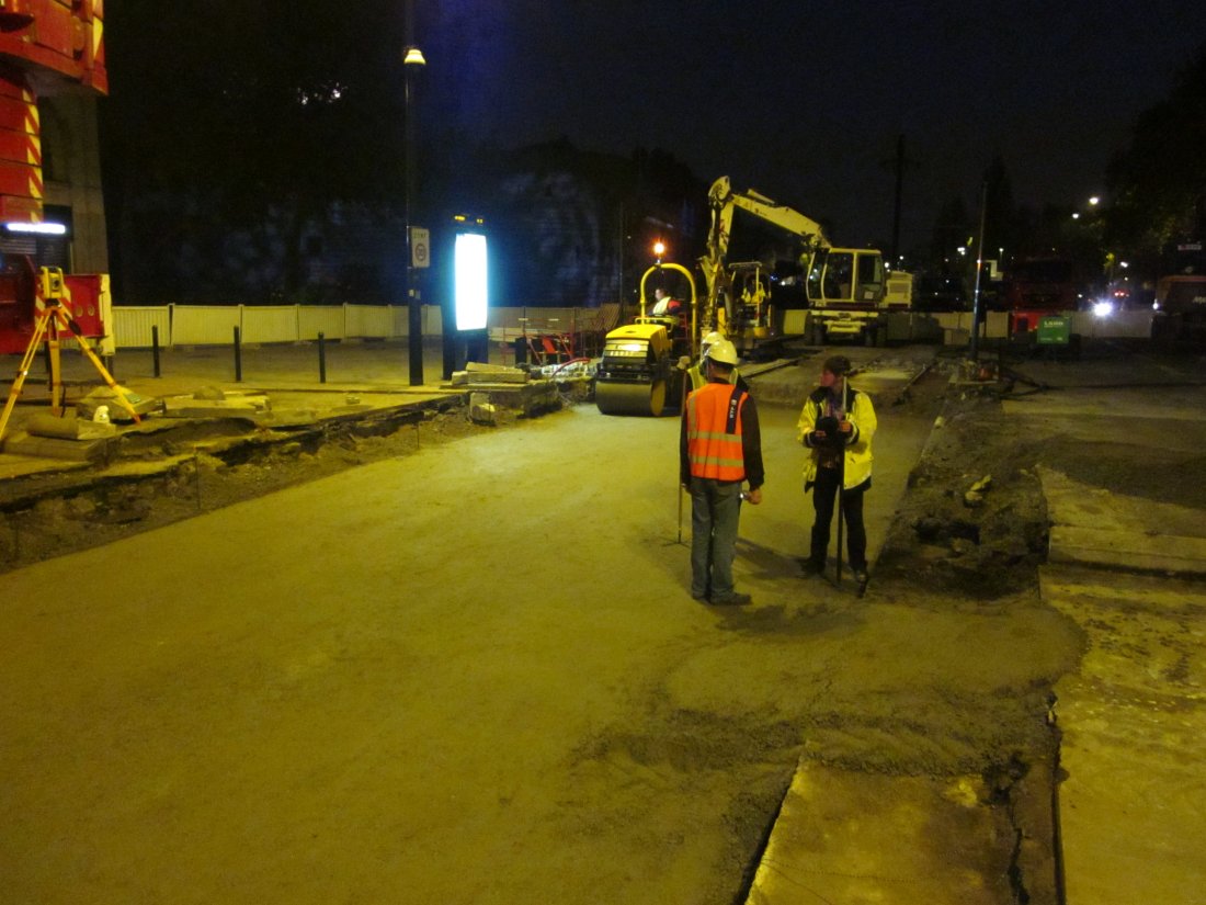 Rue de Strasbourg 2011 - Reconstitution de la plateforme, contrôle de portance et de nivellement